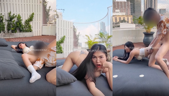 คลิปหลุดโอลี่แฟน Amam7078 Xxxน้องแอมสาวแว่นเย็ดบนดาดฟ้าแบบเอ้าดอร์ เจอตากล้องหล่อจนเกิดอาการหีสั่นทันควัน แล้วยังบอกให้เลียแตดก่อนถึงจะได้แหย่หี